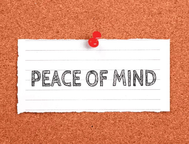 Post it note saying Peace of Mind